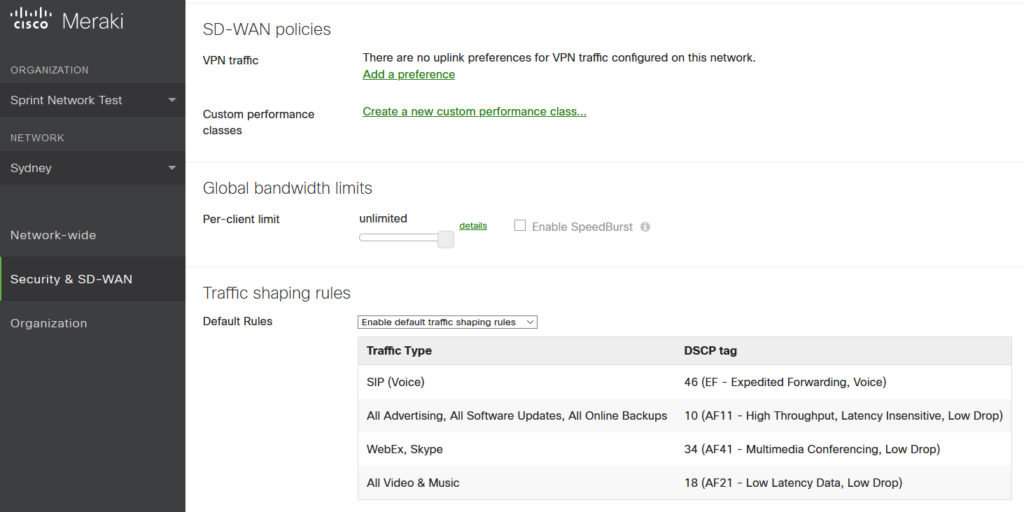 fortinet download cap traffic shaper